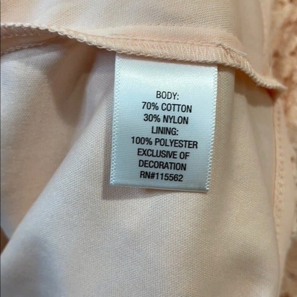 Disney Princess Girls Midi Dress Peach Floral Lace Cottagecore Retro Vibes Sz M - Picture 7 of 9